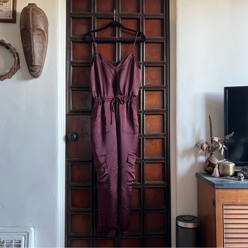PARKER Khloe Satin Cargo Jumpsuit